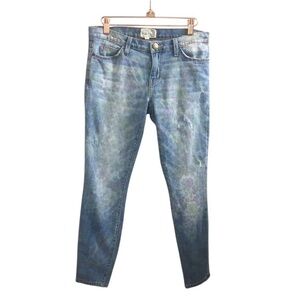 Vintage Current/Elliott Stiletto Topanga Days Faded Floral Pink Jeans 27 Boho